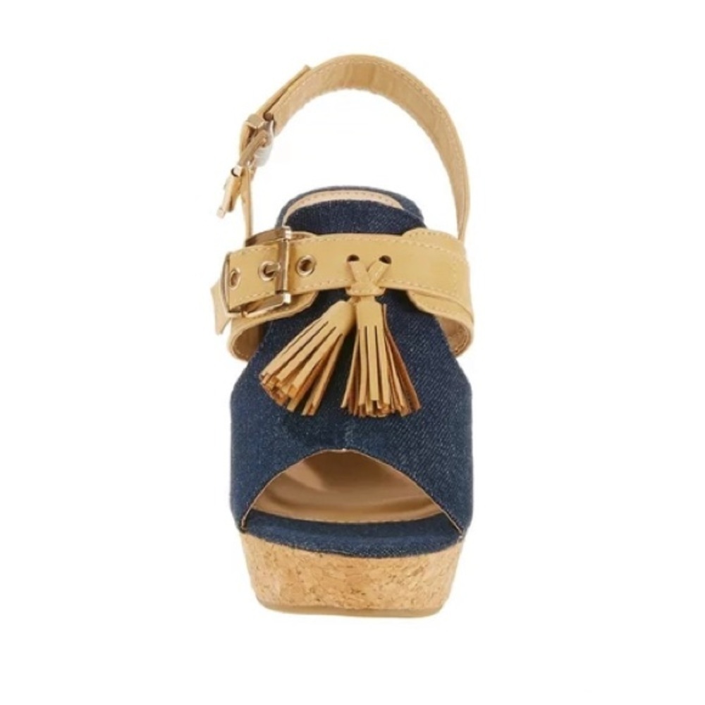 Forever Young tasseled high wedge boho-inspired sandal W/ 3.5'' heel 💙 - Picture 3 of 6